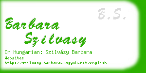 barbara szilvasy business card