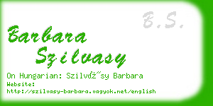 barbara szilvasy business card